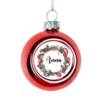 Egyedi neves karácsonyi gömbdísz piros