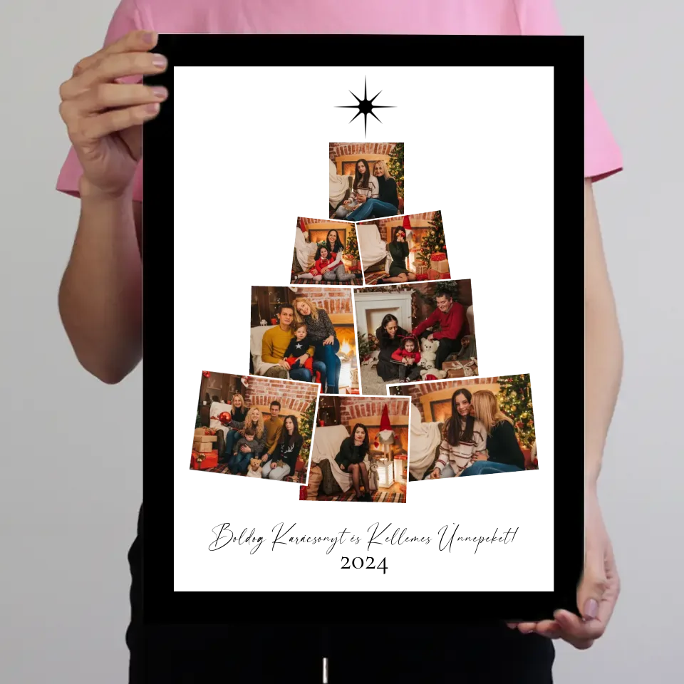 Karácsonyi ajándék egyedi képes falikép felirattal