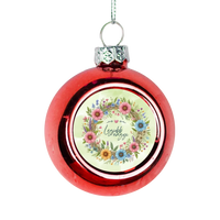 Legjobb nagyi virágos piros gömbdísz