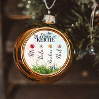 Mama kertje arany gömbdísz az unokák neveivel