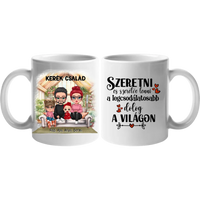 Egyedi ajándék bögre személyre szabható karakterekkel - cuki család