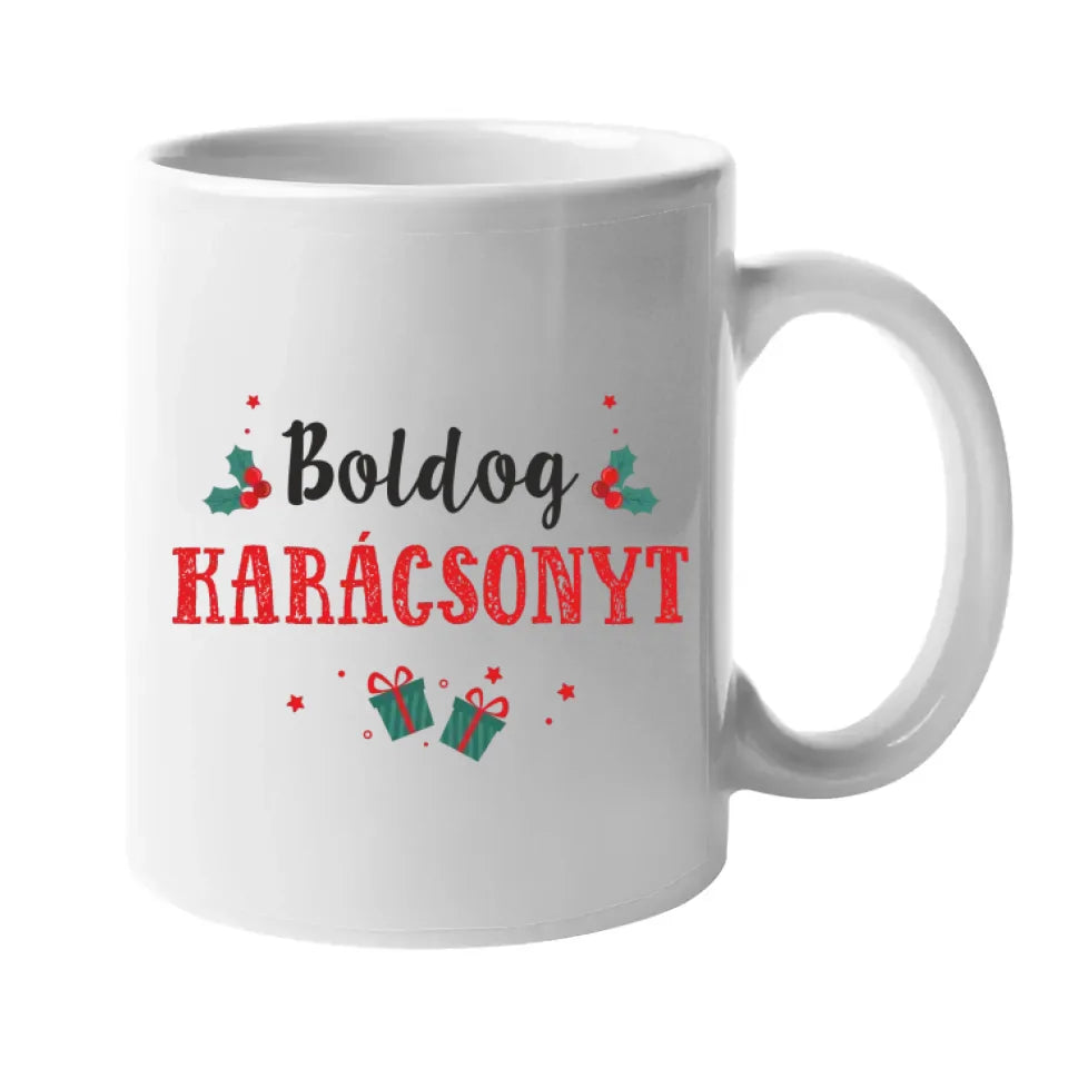 Karácsonyi cuki családos bögre