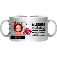 Egyedi karácsonyi ajándék bögre munkatársaknak választható karakterekkel -  egy személlyel