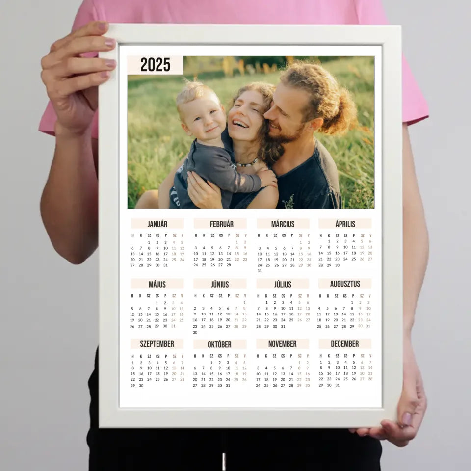 Egyedi képes falinaptár 2025 ajándék falikép