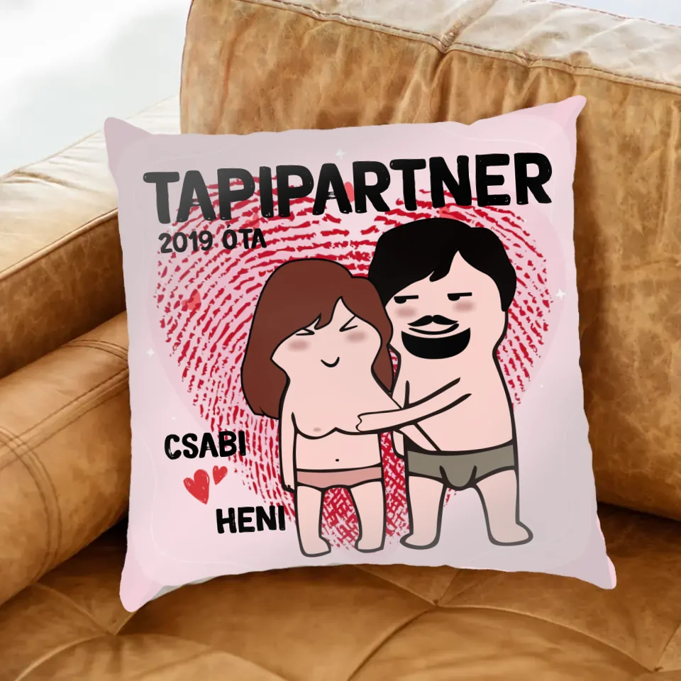 Tapipartner szerkeszthető karakteres valentin napi telinyomatos párna