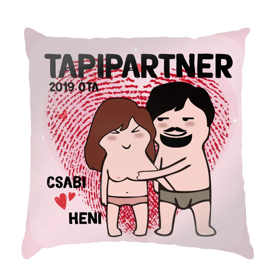Tapipartner szerkeszthető karakteres valentin napi telinyomatos párna