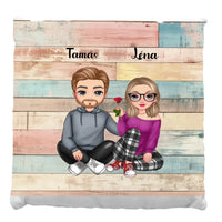 Szerkeszthető cuki páros telinyomatos párna 