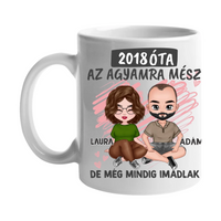 Az agyamra mész szerkeszthető karakteres valentin napi bögre