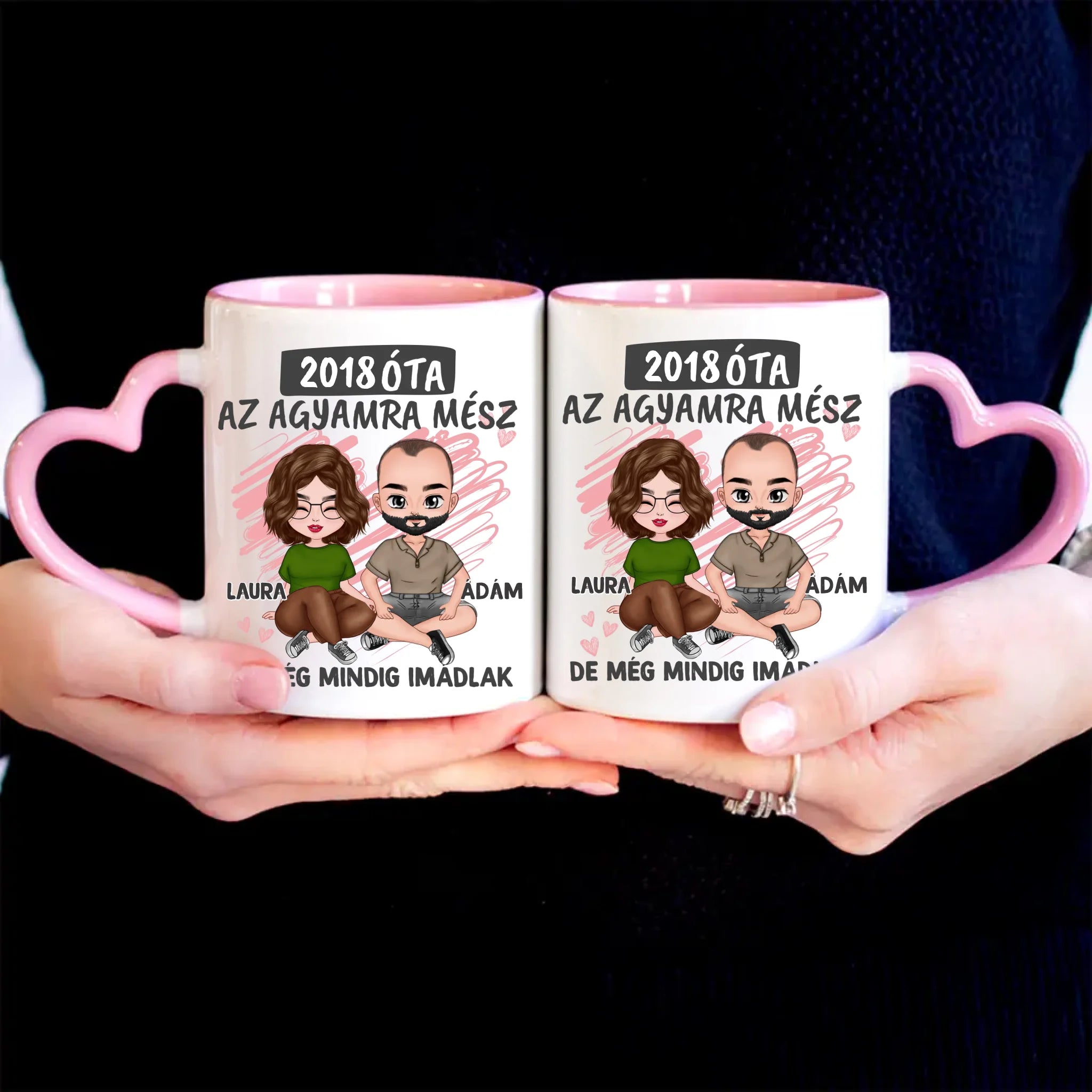 Az agyamra mész szerkeszthető karakteres valentin napi bögre