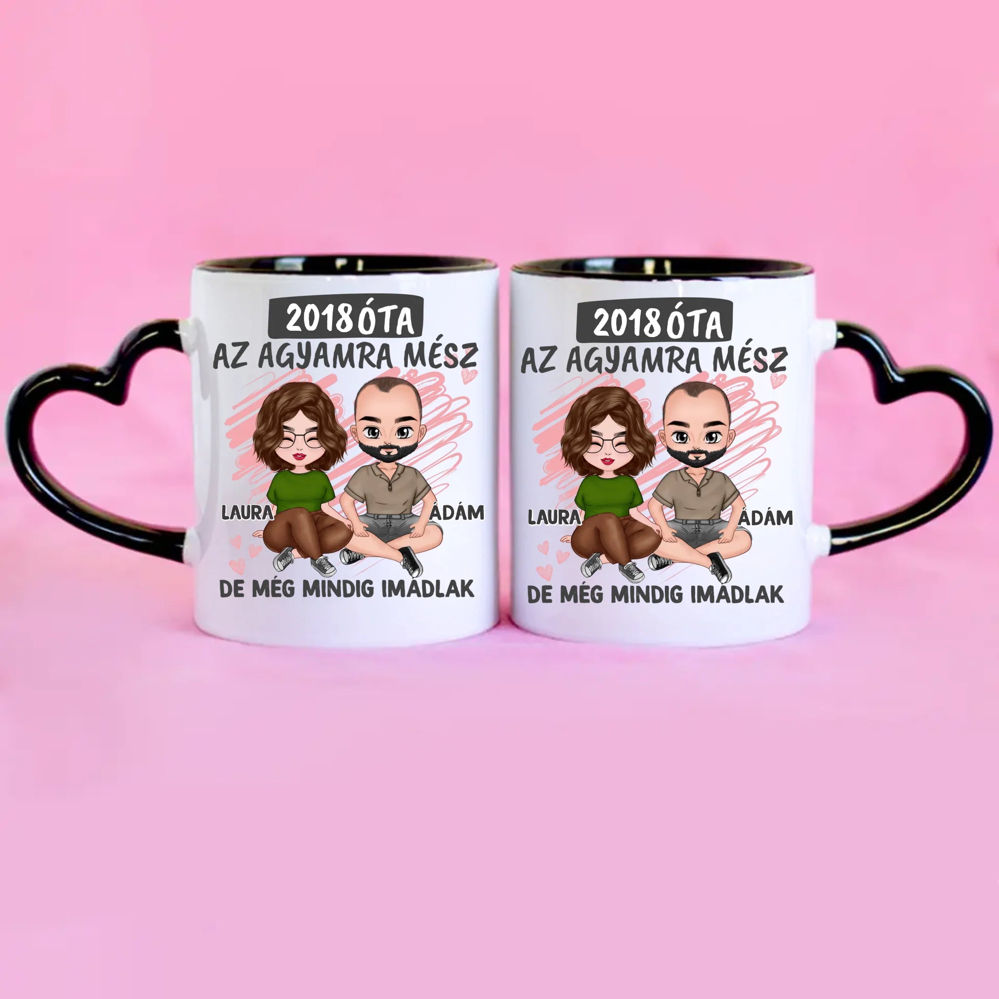 Az agyamra mész szerkeszthető karakteres valentin napi bögre