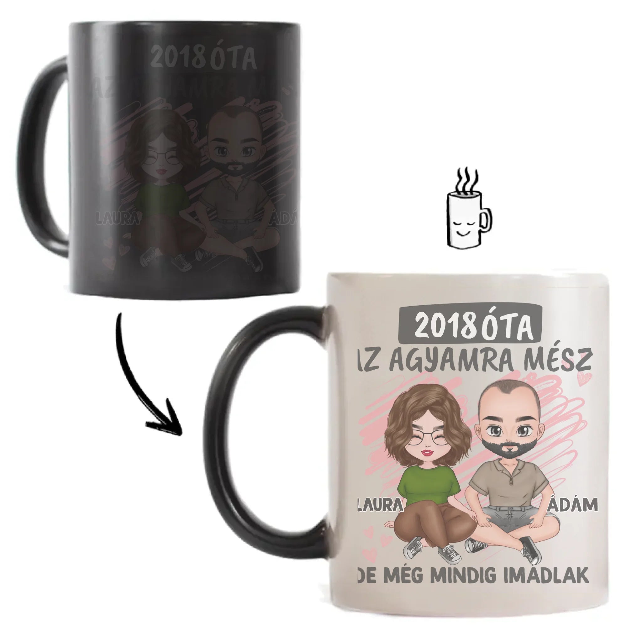 Az agyamra mész szerkeszthető karakteres valentin napi bögre