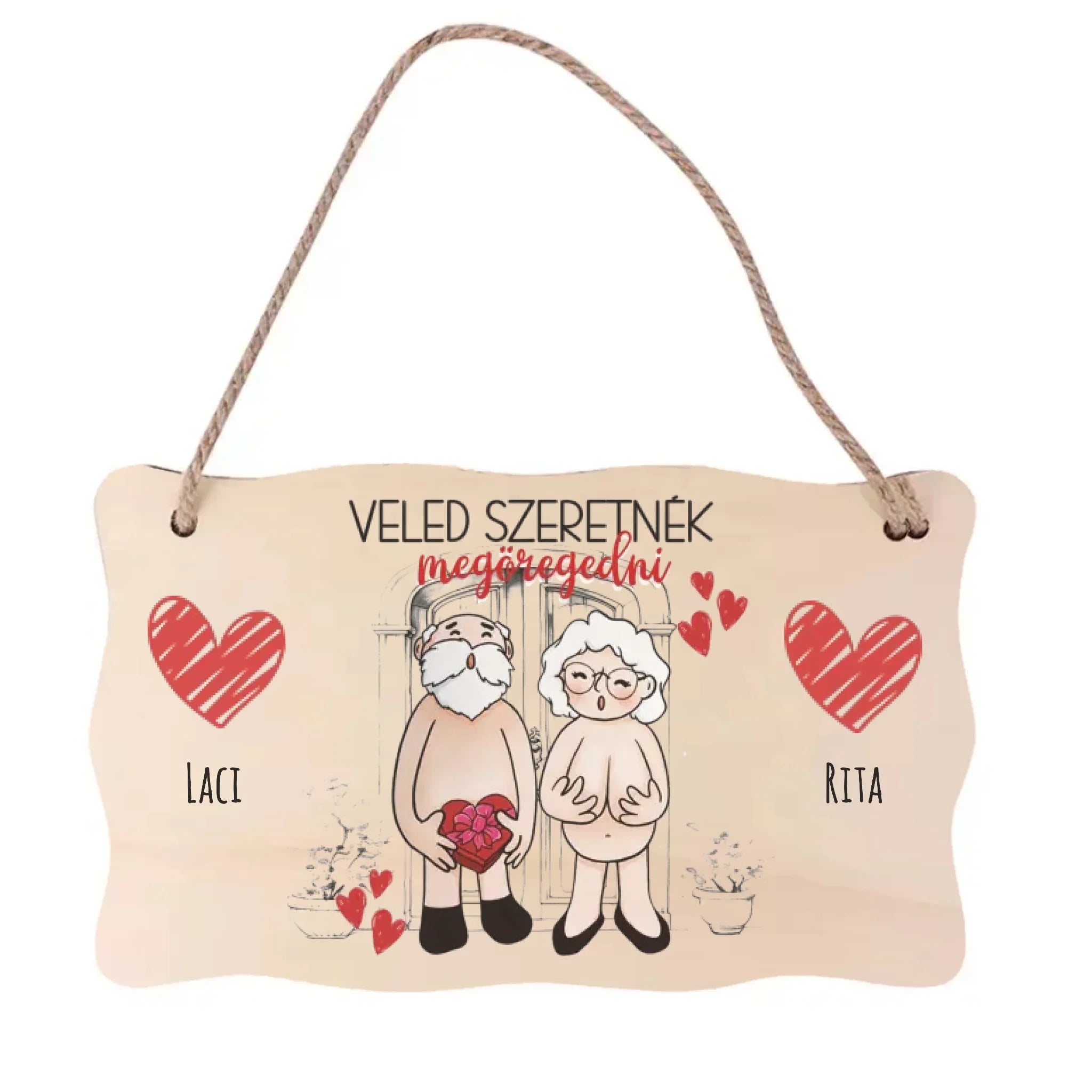 Vicces egyedi feliratos Valentin napi dísztábla