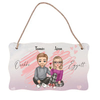 Valentin napi szerkeszthető karakteres dísztábla pároknak