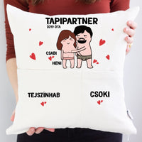 Tapipartner szerkeszthető karakteres Valentin napi zsebes párna
