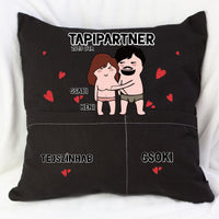 Tapipartner szerkeszthető karakteres Valentin napi zsebes párna