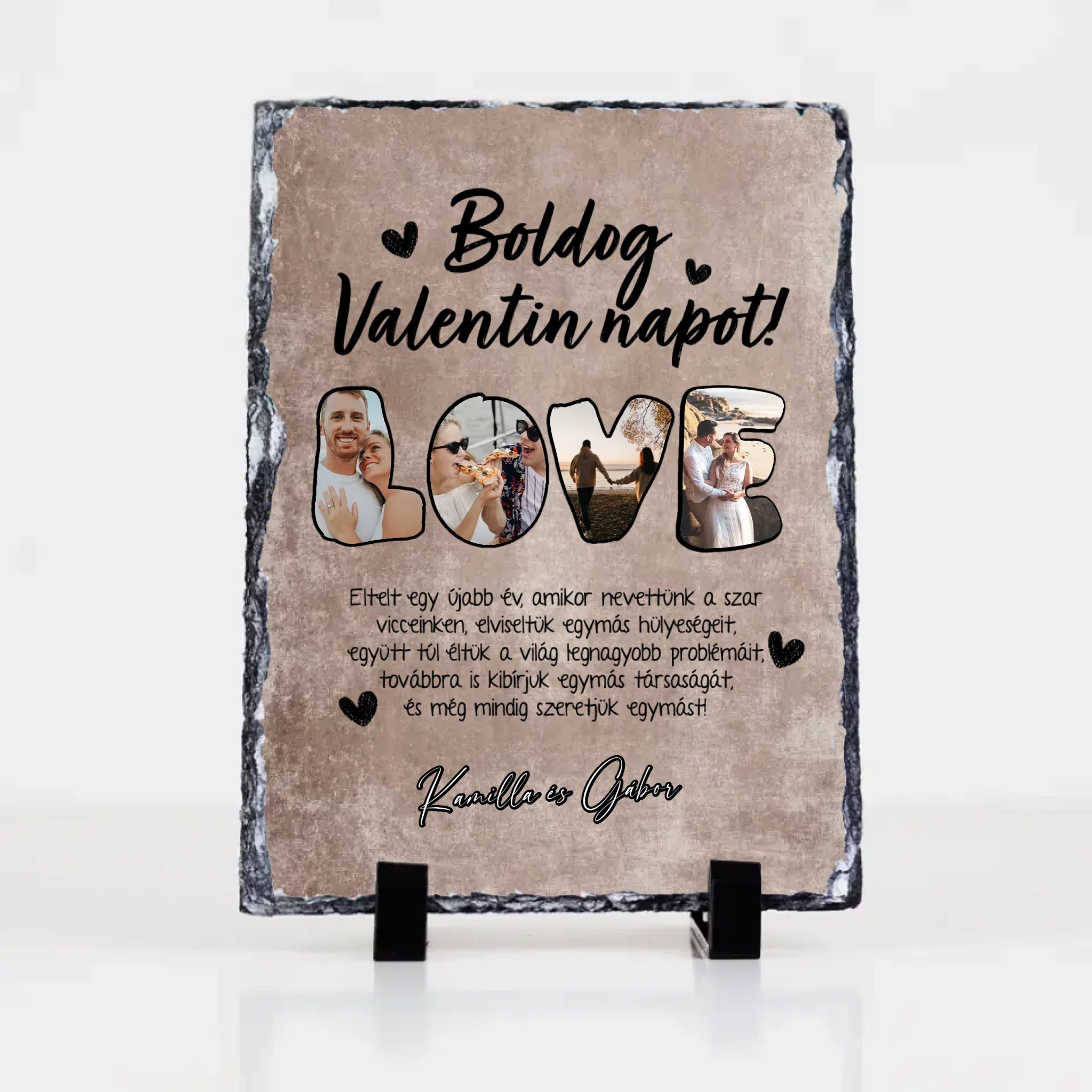 Eltelt egy újabb év valentin napi egyedi képes ajándék gránitlap