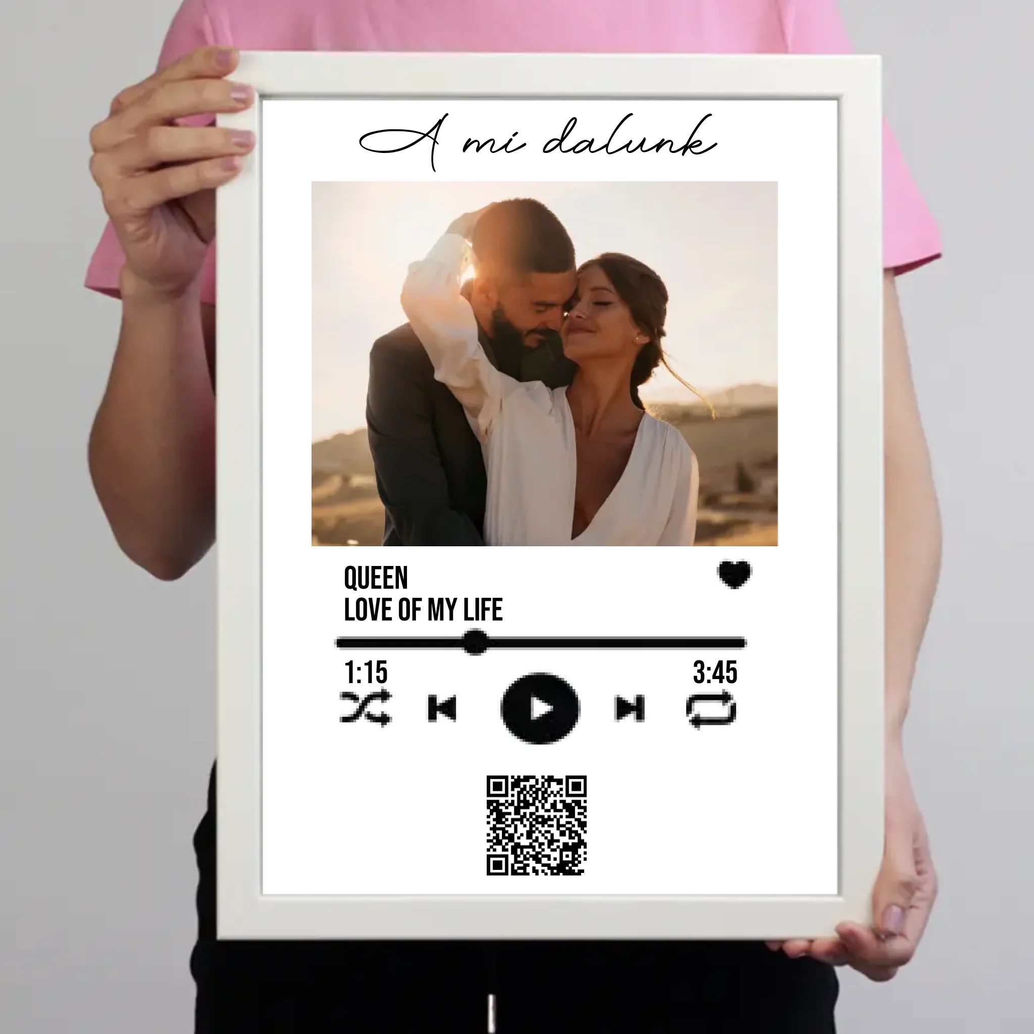 A Mi dalunk - Falikép szerkeszthető QR kóddal Valentin napra