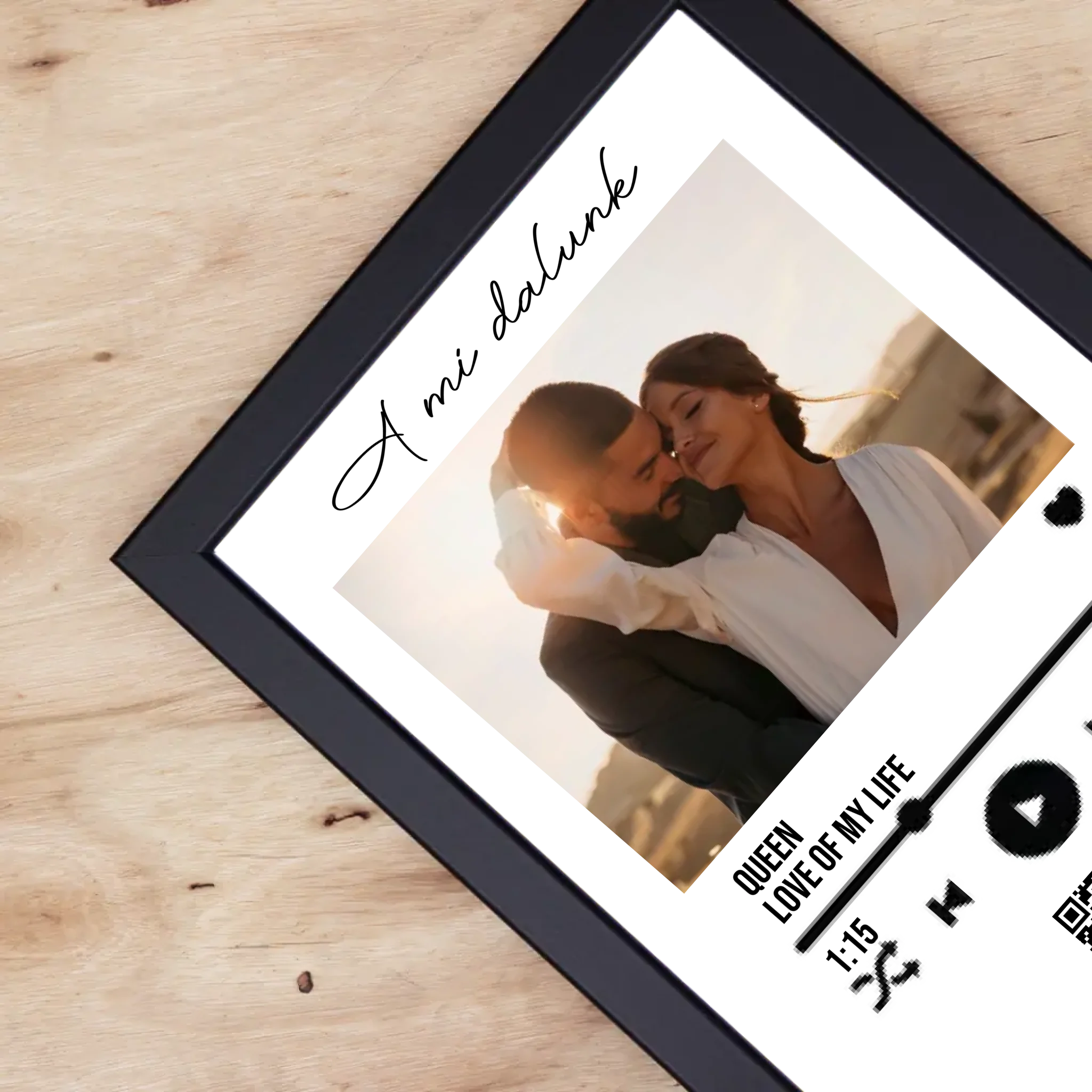 A Mi dalunk - Falikép szerkeszthető QR kóddal Valentin napra