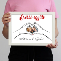 Örökké együtt egyedi képes Valentin napi falikép pároknak