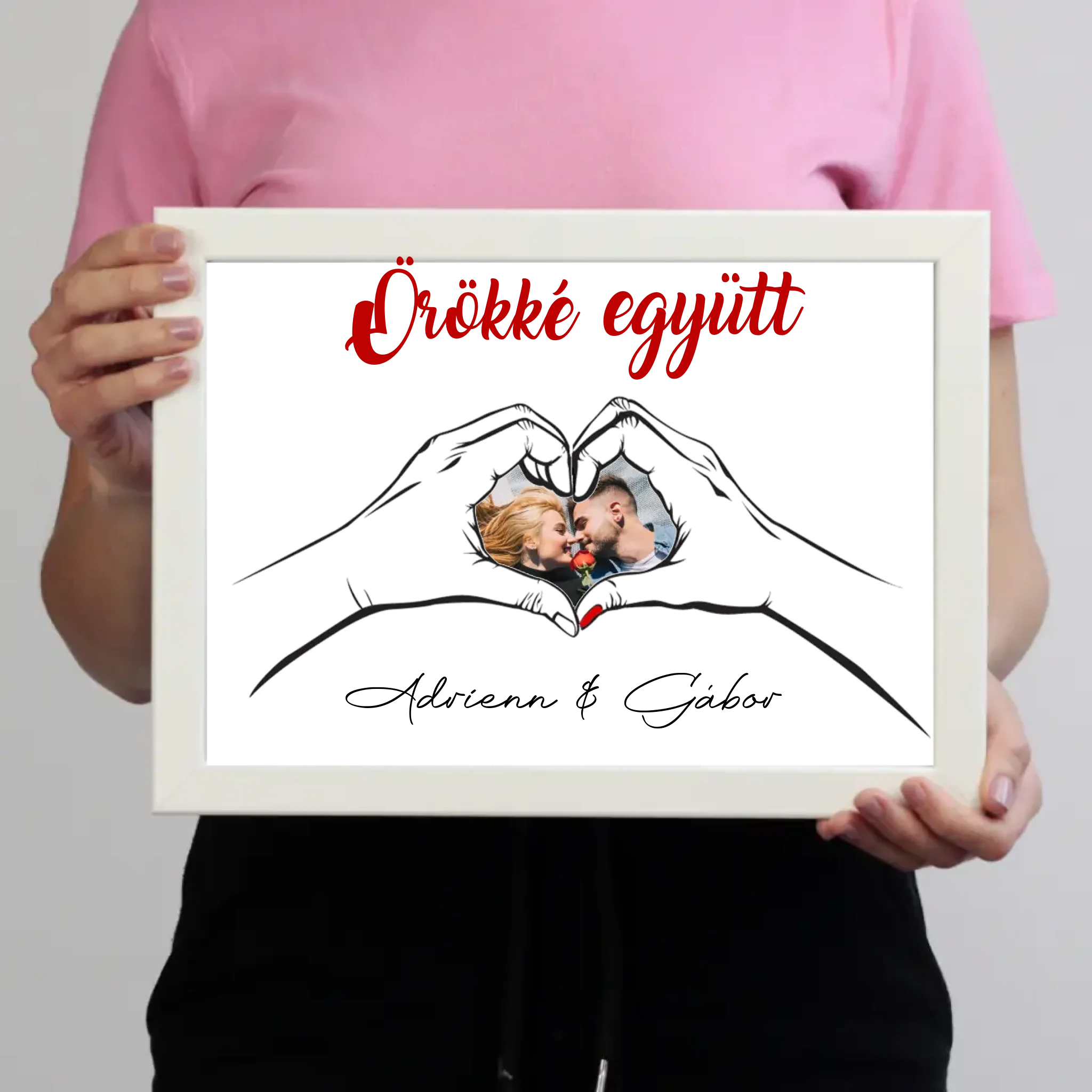 Örökké együtt egyedi képes Valentin napi falikép pároknak