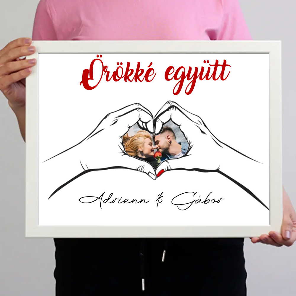 Örökké együtt egyedi képes Valentin napi falikép pároknak
