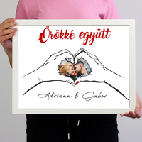 Örökké együtt egyedi képes Valentin napi falikép pároknak