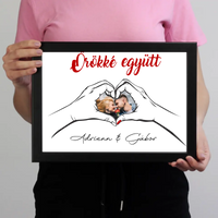 Örökké együtt egyedi képes Valentin napi falikép pároknak