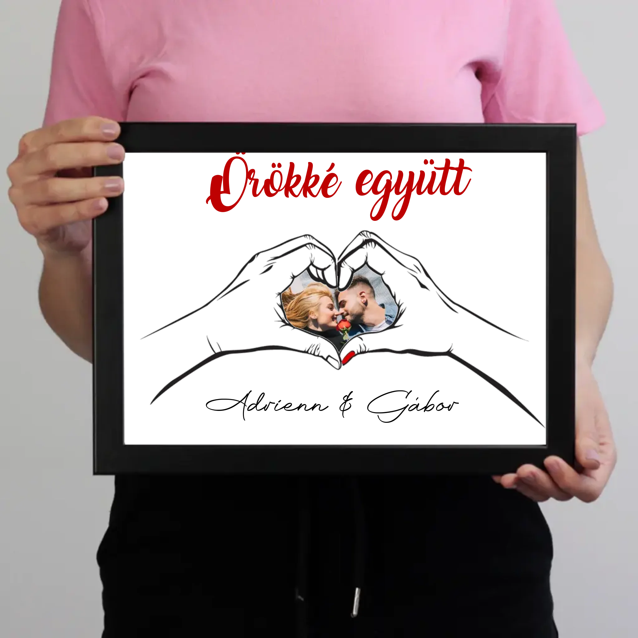 Örökké együtt egyedi képes Valentin napi falikép pároknak