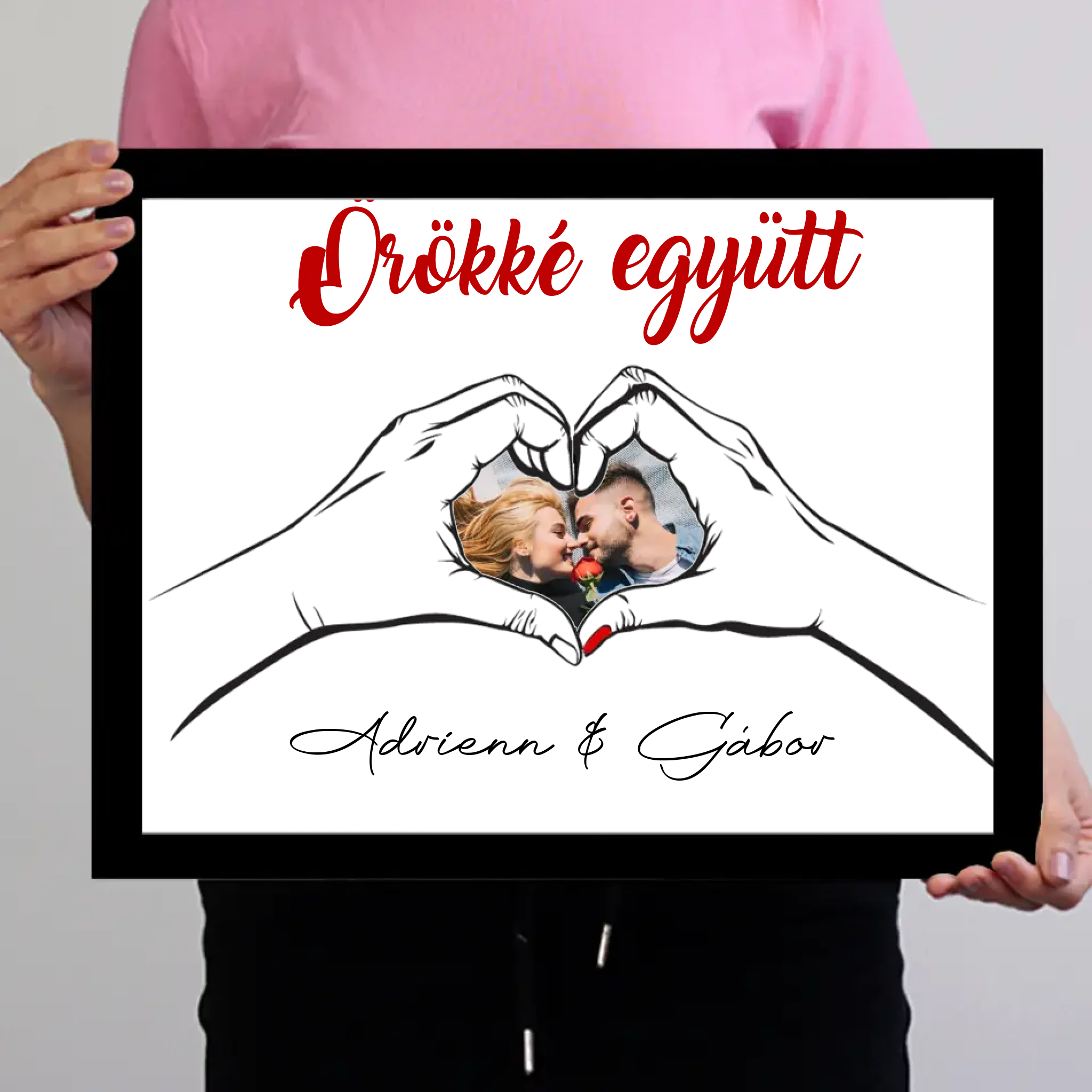 Örökké együtt egyedi képes Valentin napi falikép pároknak