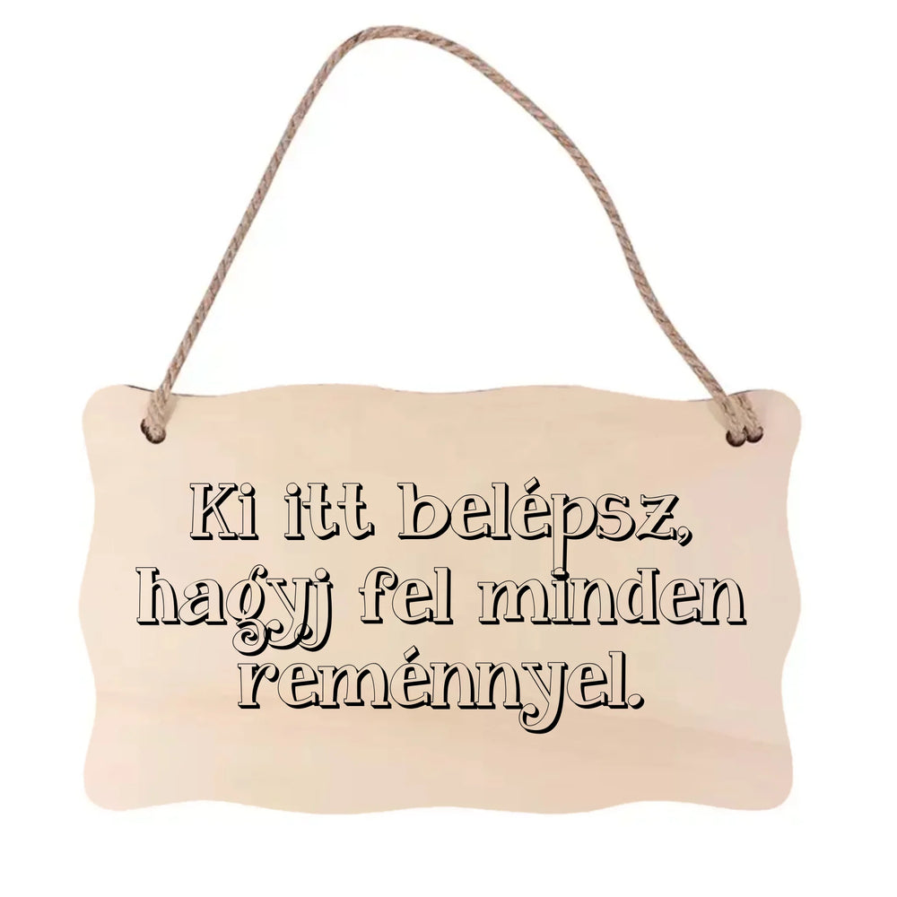 Feliratos tábla dísz