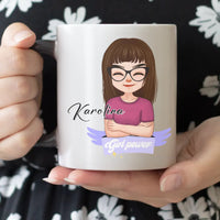 Girl power ajándék bögre szerkeszthető karakterrel Nőknek