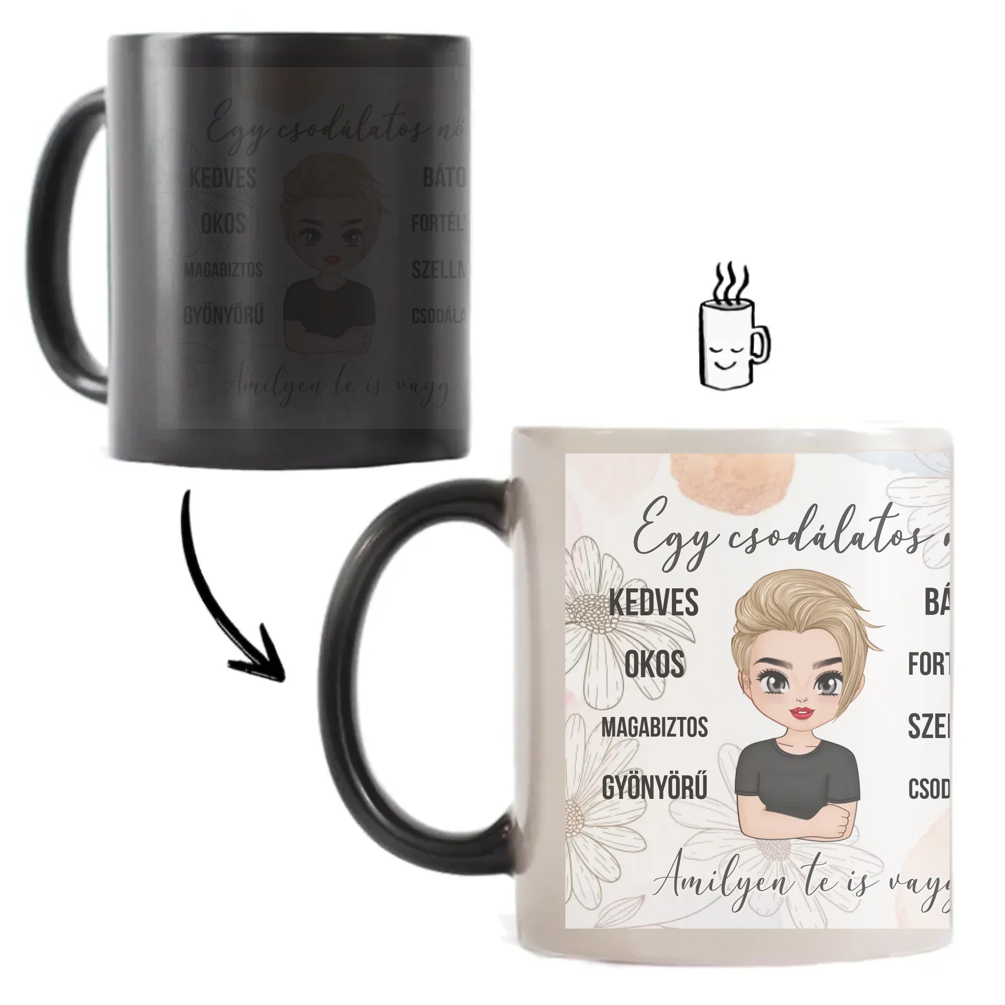 Nőket jellemző bögre egyedi feliratokkal