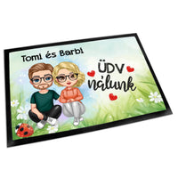 Szerkeszthető karakteres páros lábtörlő választható felirattal