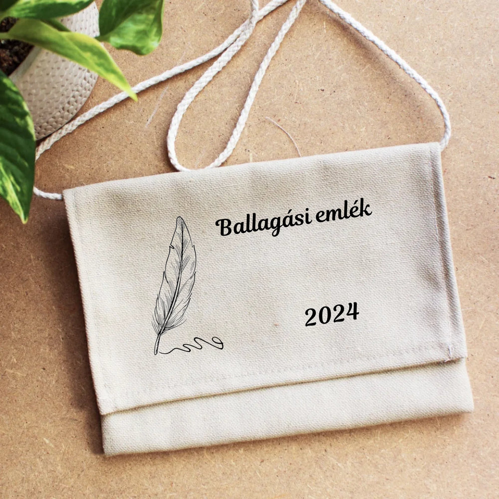 Ballagási tarisznya egyszerű mintával