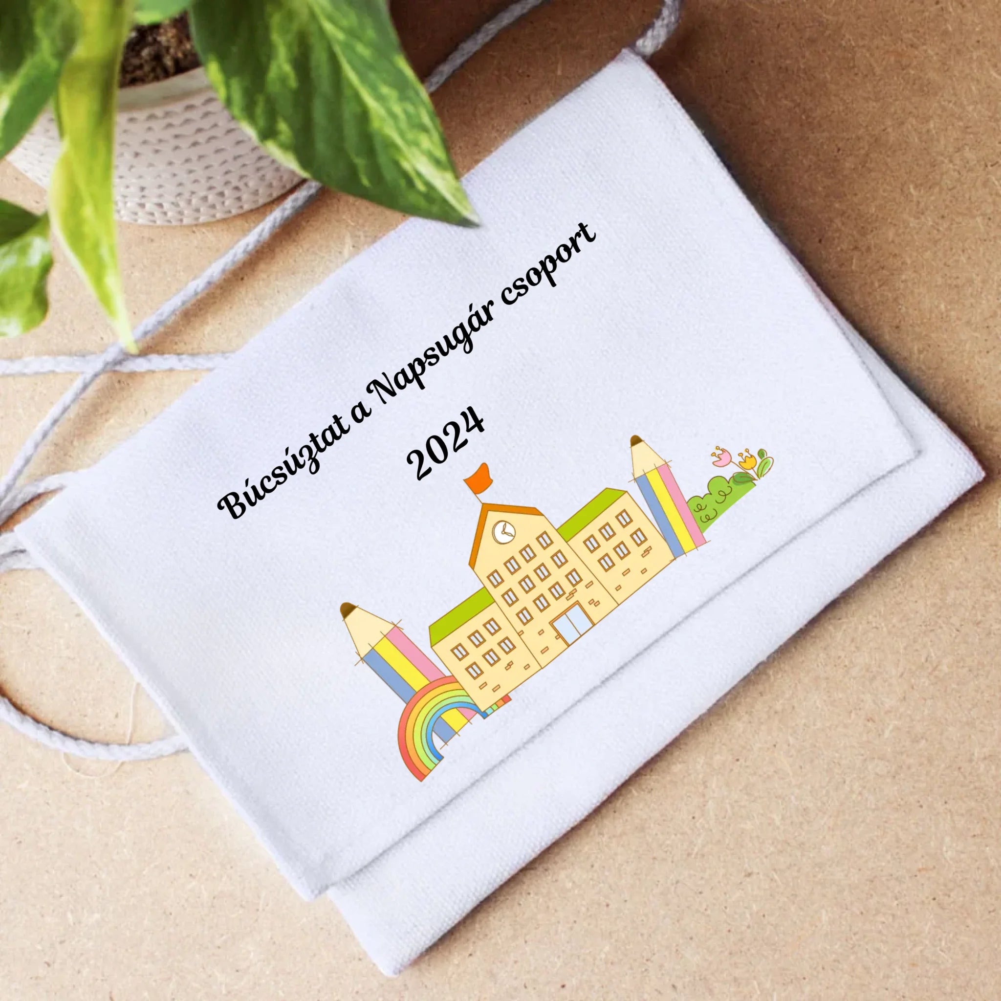 Óvodás búcsúztató tarisznya egyedi névvel és óvodás jellel