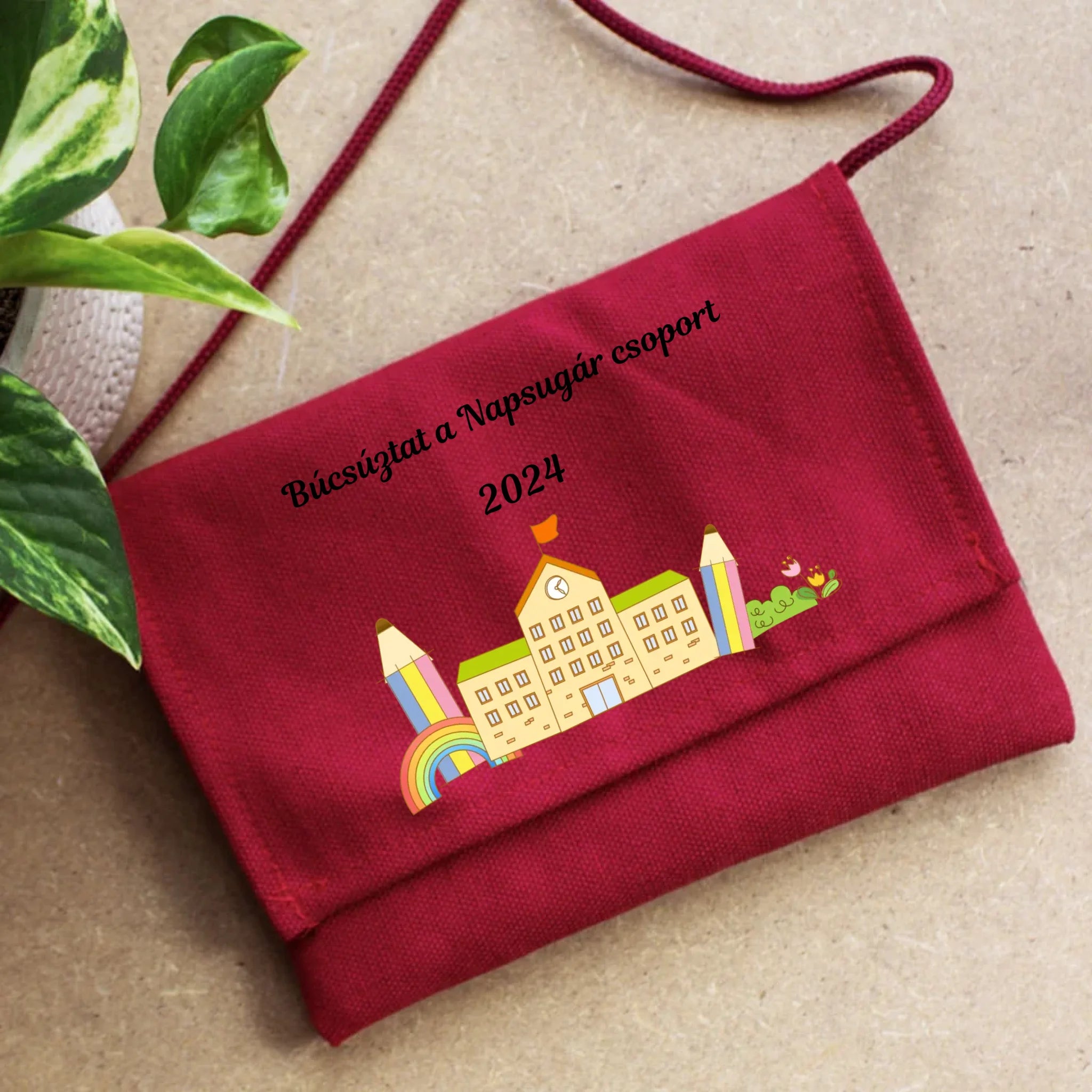 Óvodás búcsúztató tarisznya egyedi névvel és óvodás jellel