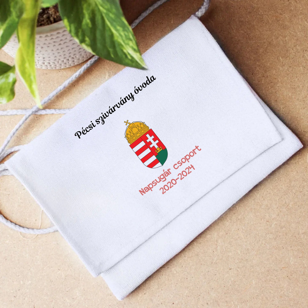 Egyedi szerkeszthető feliratos tarisznya címerrel