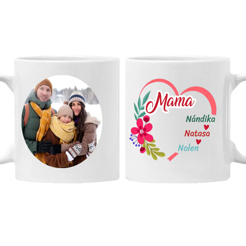 Szives feliratos egyedi képes bögre mamáknak szerkeszthető felirattal