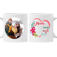 Szives feliratos egyedi képes bögre mamáknak szerkeszthető felirattal