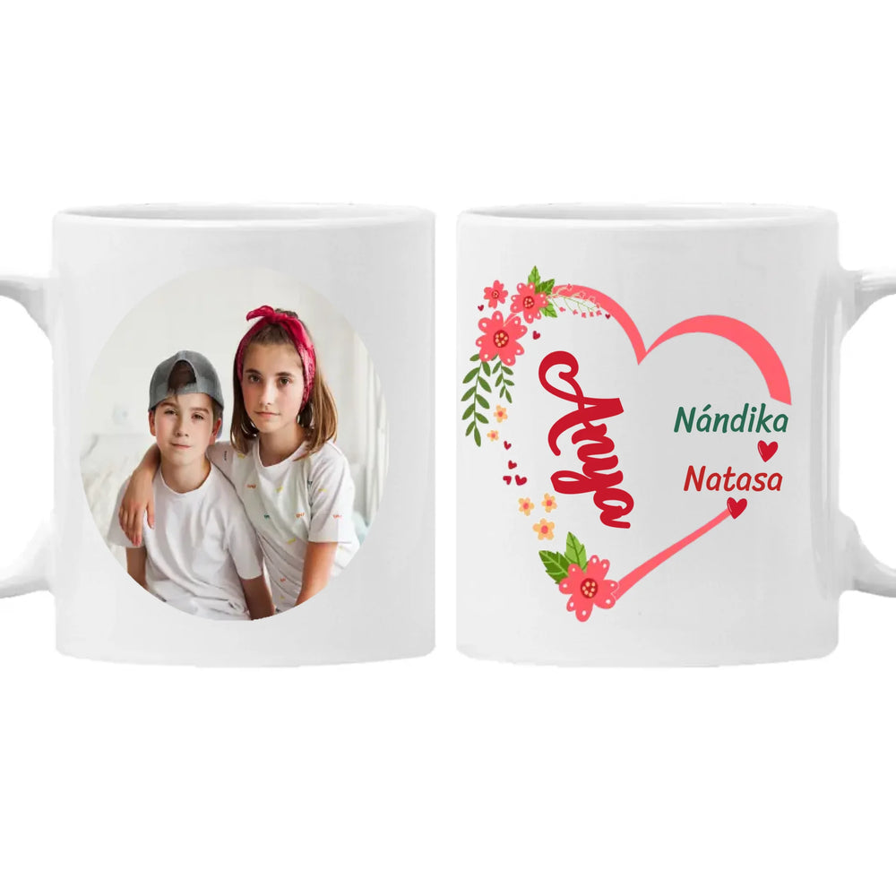 Szives feliratos egyedi képes bögre anyáknak szerkeszthető felirattal