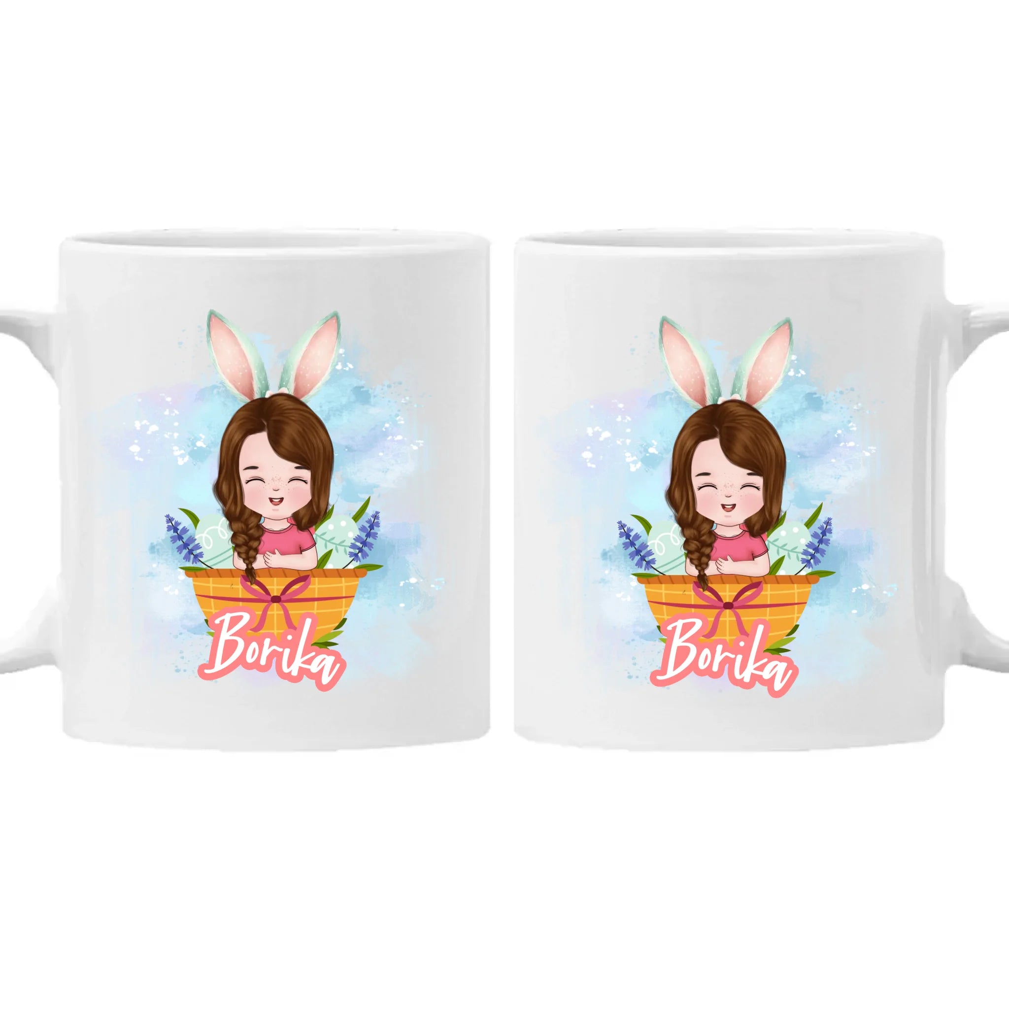 Húsvéti szerkeszthető karakteres ajándék bögre gyerekeknek