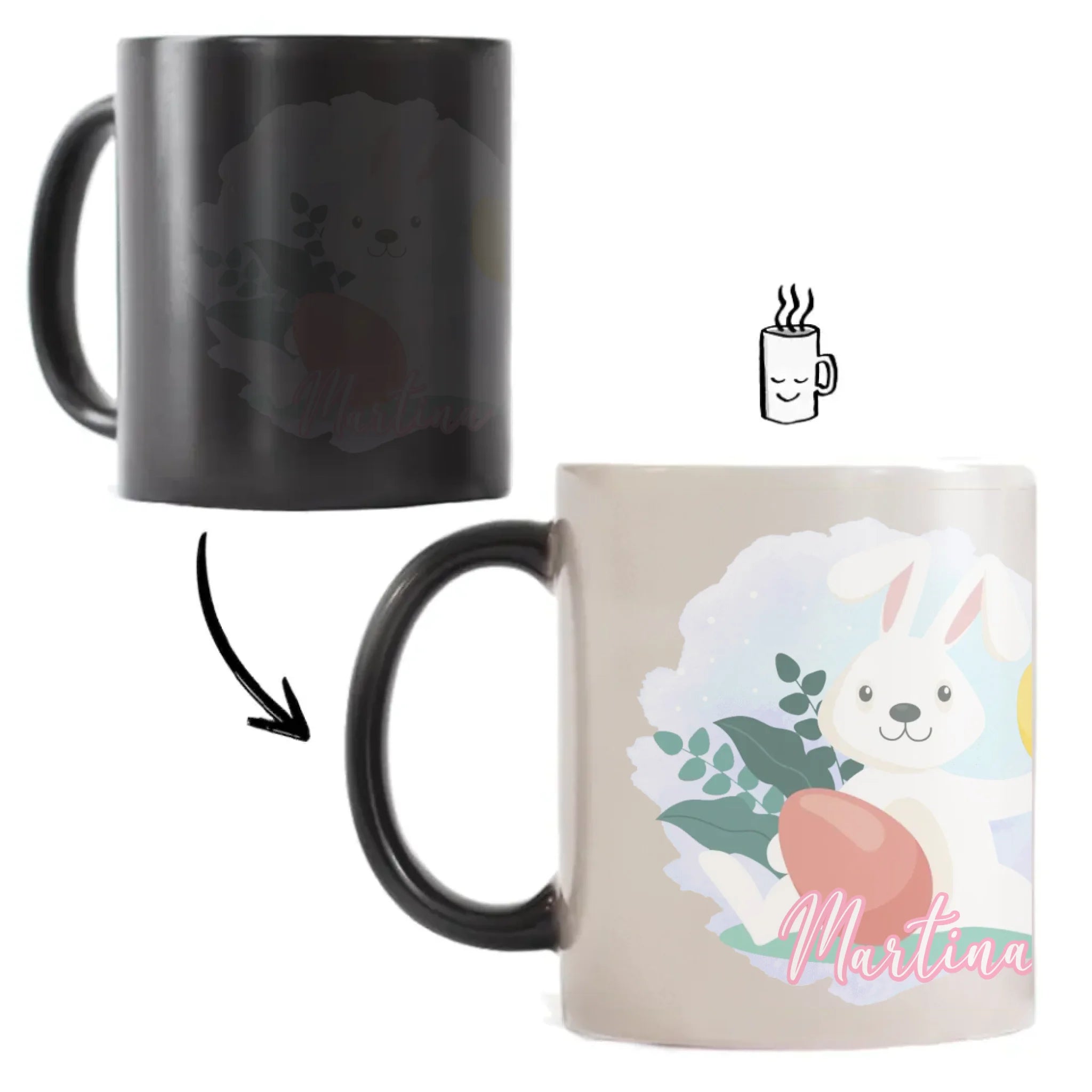 Húsvéti mintás ajándék bögre gyerekeknek egyedi névvel