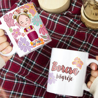 Húsvéti ajándék kislányoknak - egyedi neves bögre szerkeszthető karakterrel