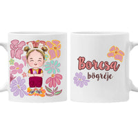 Húsvéti ajándék kislányoknak - egyedi neves bögre szerkeszthető karakterrel