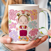 Húsvéti ajándék kislányoknak - egyedi neves bögre szerkeszthető karakterrel