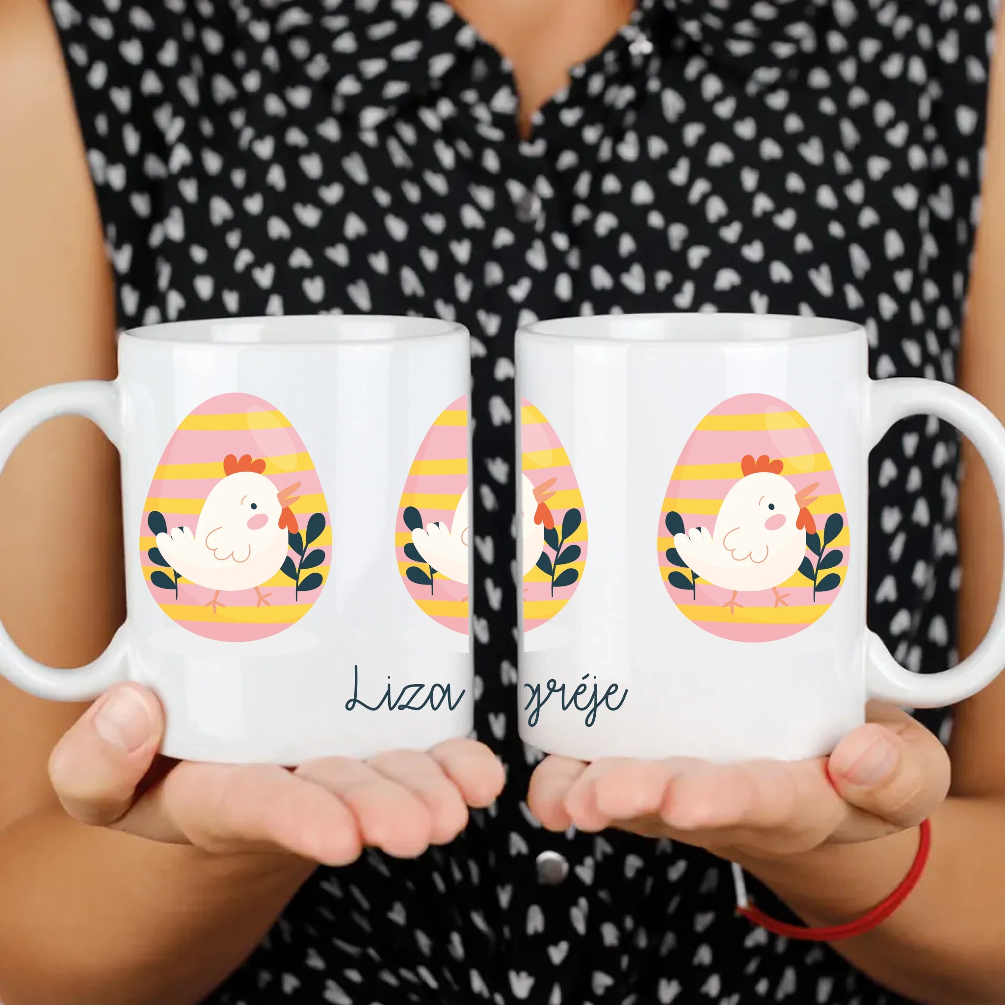 Húsvéti tojás ajándék bögre névvel