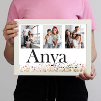 Anya szeretünk - egyedi képes falikép választható felirattal