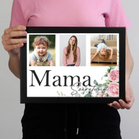 Mama szeretünk - egyedi képes falikép választható felirattal