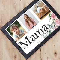 Mama szeretünk - egyedi képes falikép választható felirattal