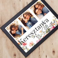 Keresztanya szeretünk - egyedi képes falikép választható felirattal